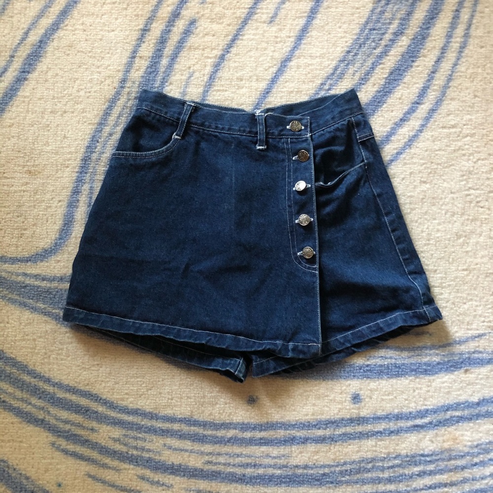 Vintage Button Jean Skort